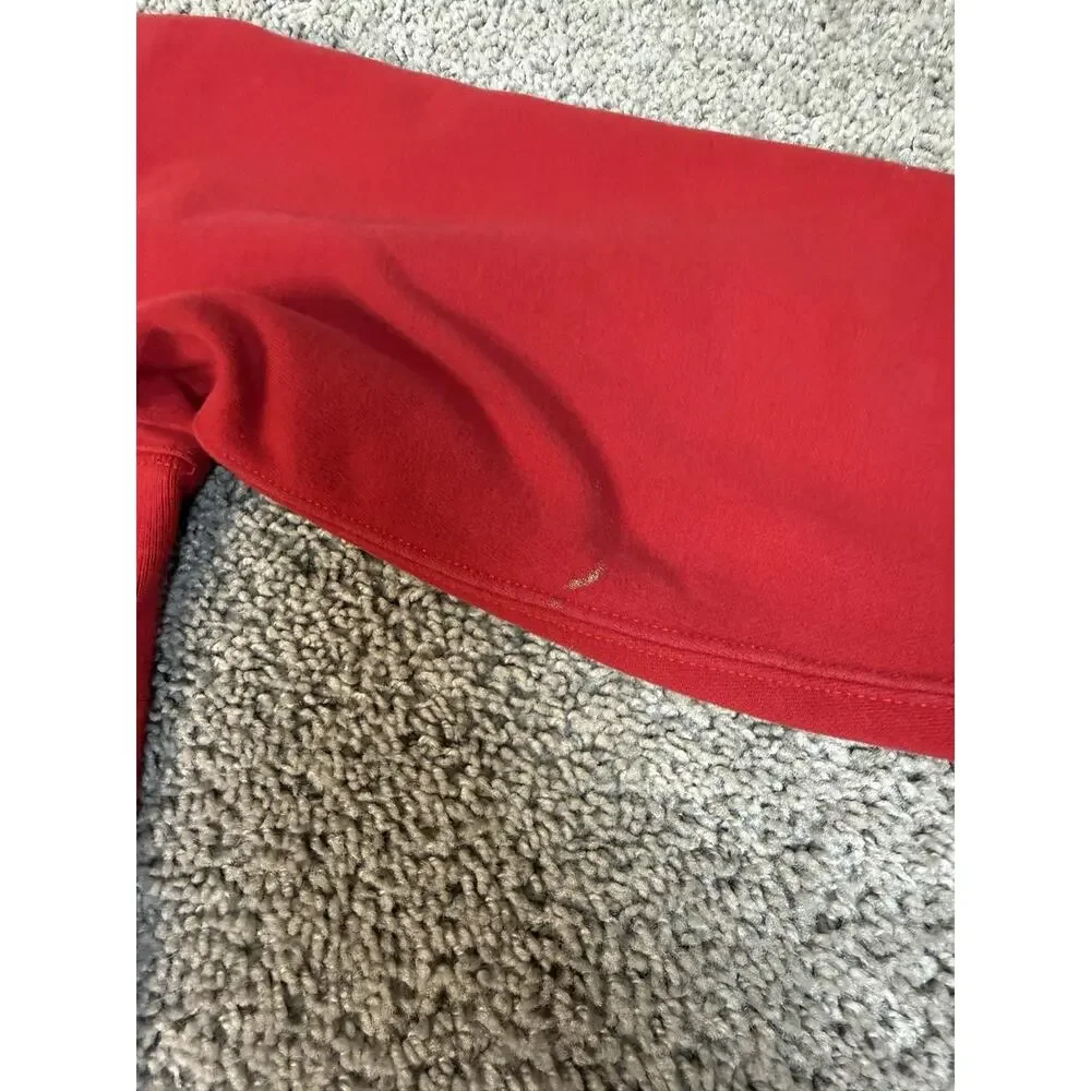 Polo Ralph Lauren Sweater Mens L Red 1/4 Zip Mock Neck Cotton Acrylic Pullover